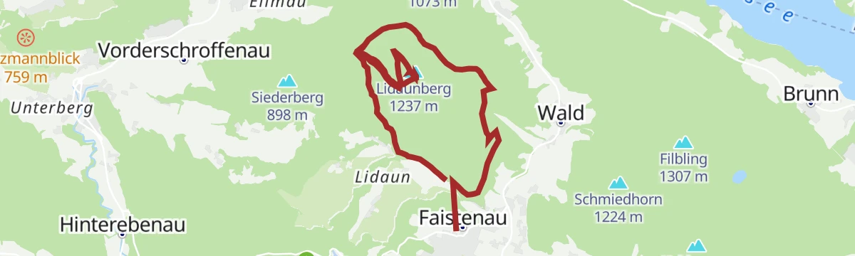Route map: Lidaunberg